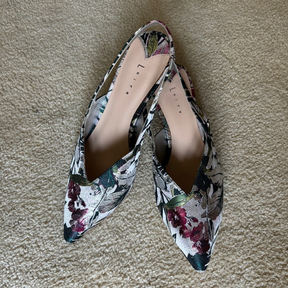 Leith Floral Slingback Heels - Picture 2 of 8